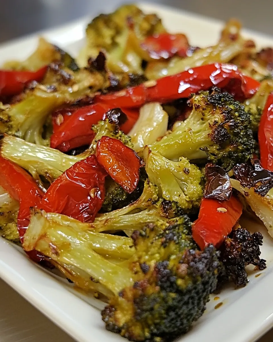 Classic Roasted Broccoli with Red Peppers dish photo
