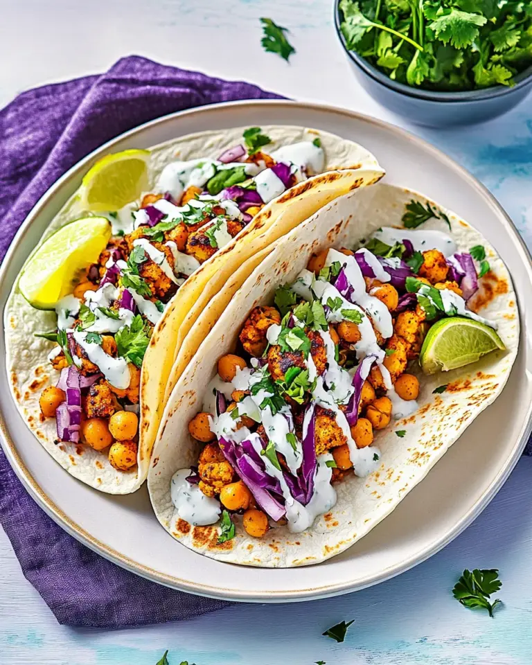 Homemade Roasted Cauliflower Chickpea Tacos recipe photo