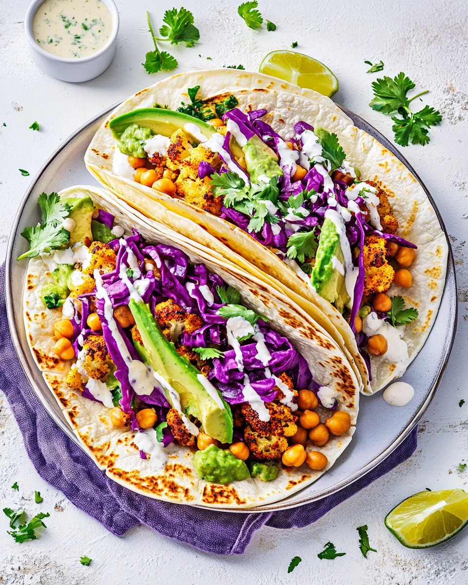 Classic Roasted Cauliflower Chickpea Tacos dish photo