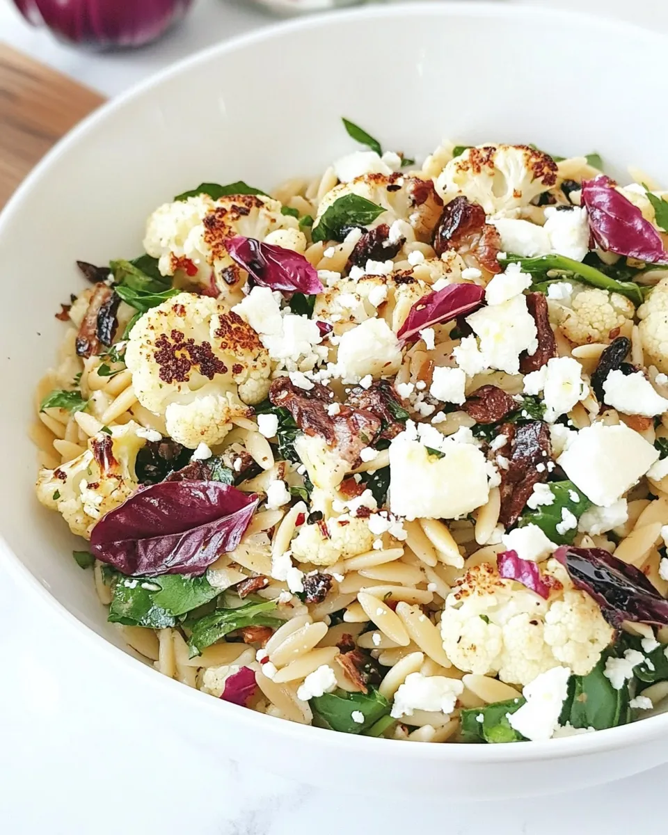 Classic Roasted Cauliflower, Feta, and Orzo Salad image