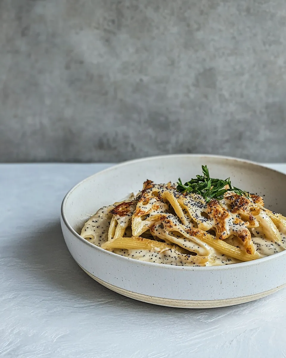 Delicious Roasted Cauliflower Pasta with Poppy Seed Cream Sauce recipe photo