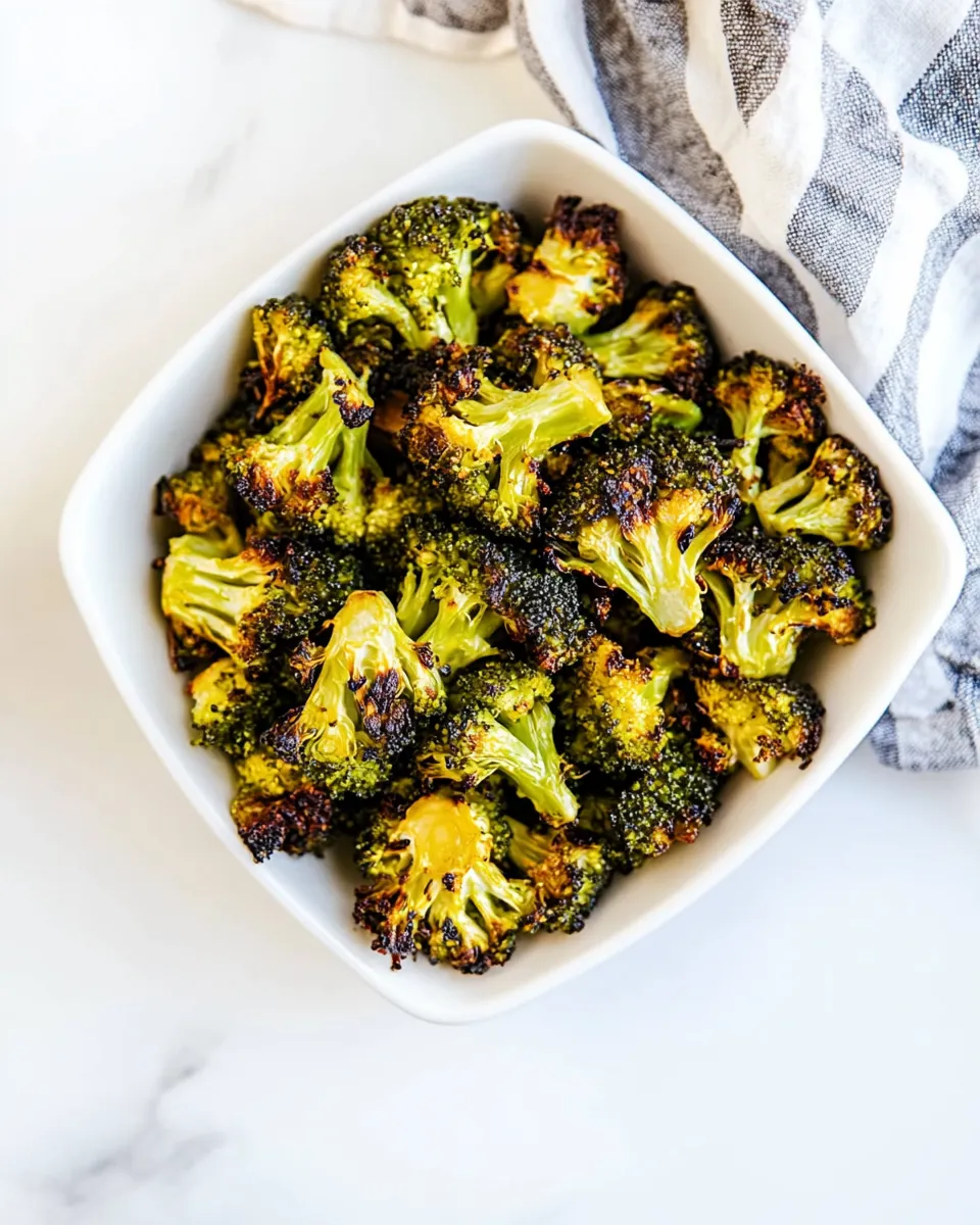 Delicious Roasted Frozen Broccoli plate image