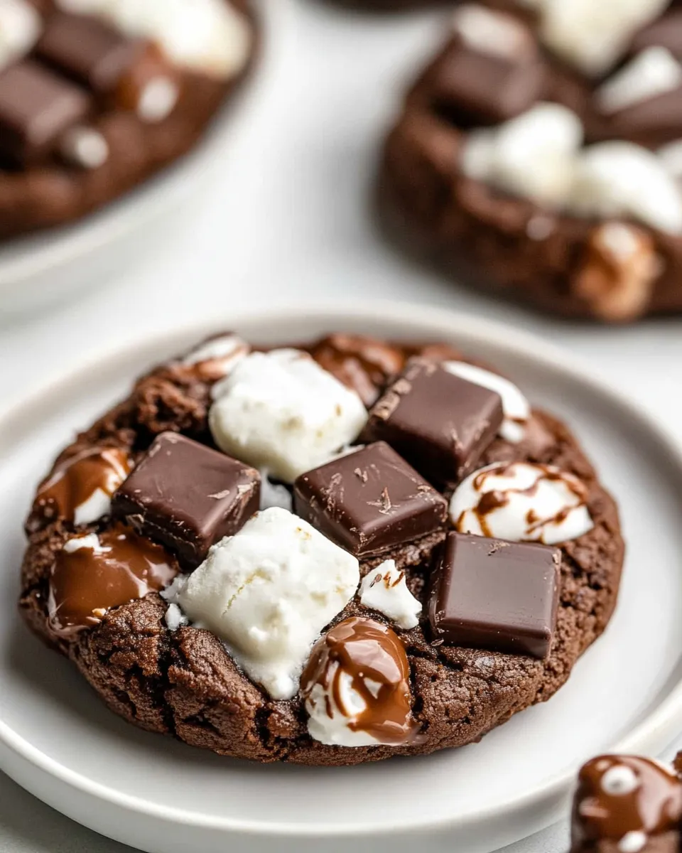 Easy Rocky Road Chocolate Cookies recipe image