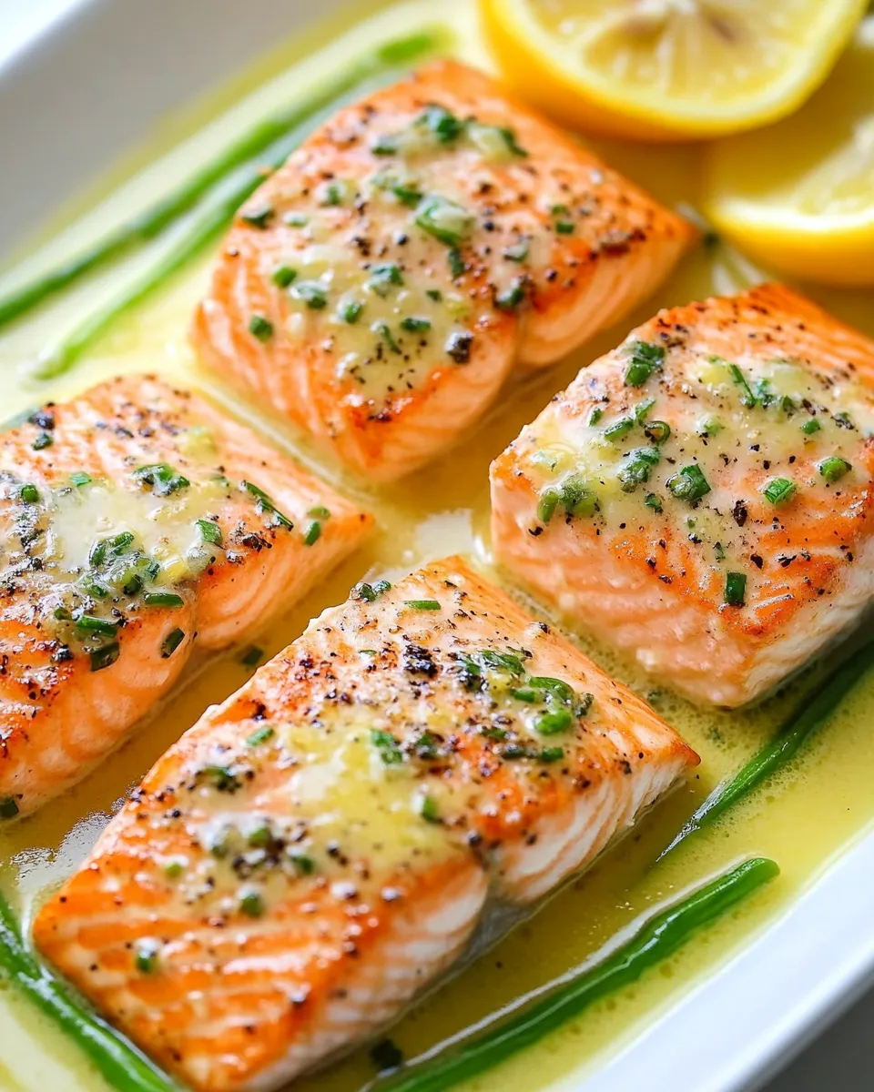 Homemade Salmon with Garlic Lemon Butter Sauce photo