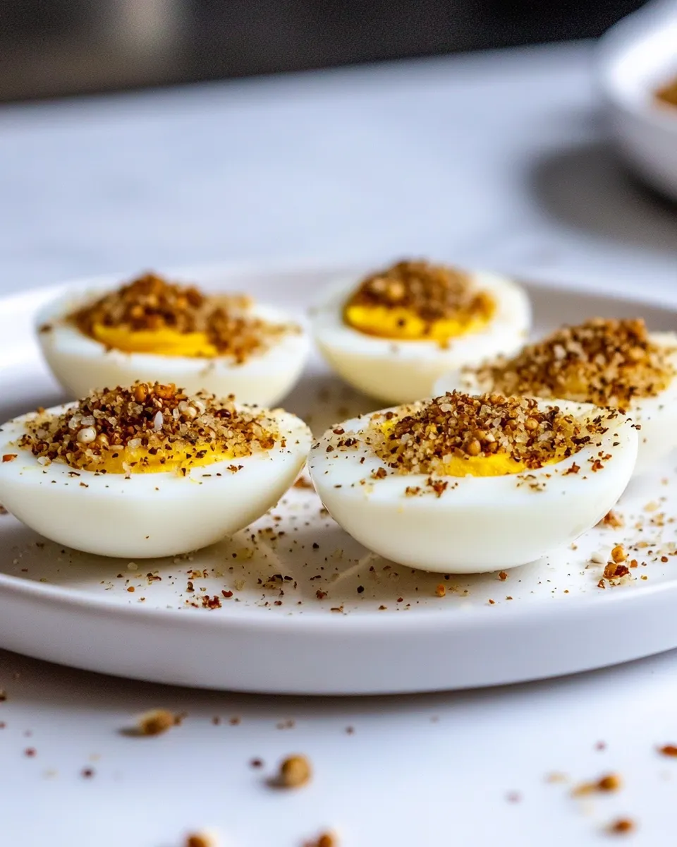 Delicious Salt And Pepita Hard-Boiled Egg Snack photo