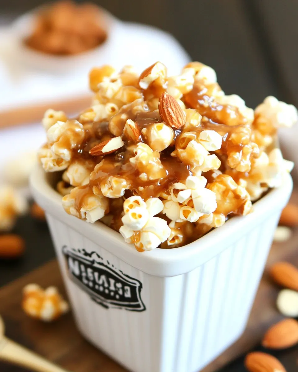 Homemade Salted Caramel Popcorn with Almonds recipe photo