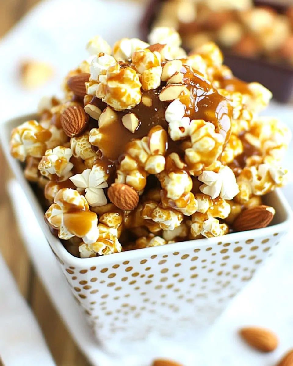 Delicious Salted Caramel Popcorn with Almonds picture