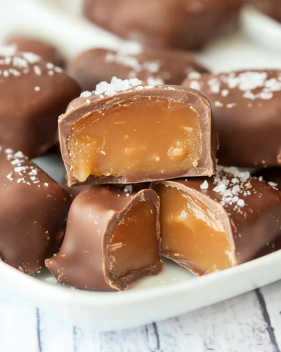 Easy Salted Chocolate Covered Caramels recipe photo