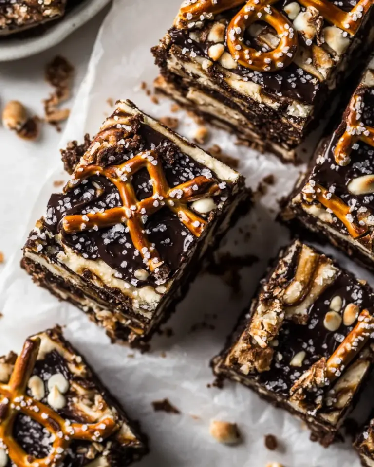 Homemade Salted Pretzel Magic Bars. recipe photo