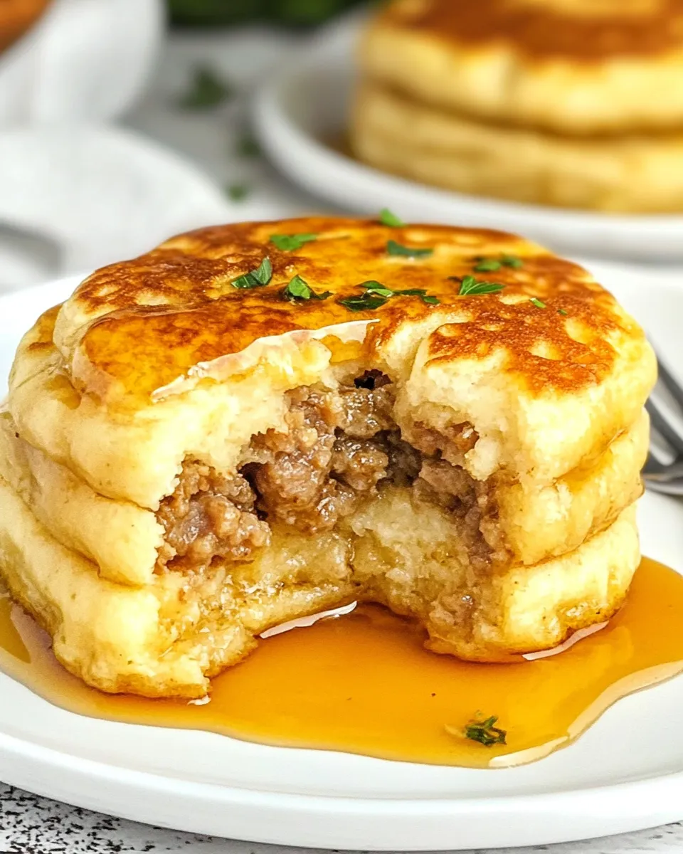 Easy Sausage Stuffed Pancakes food shot