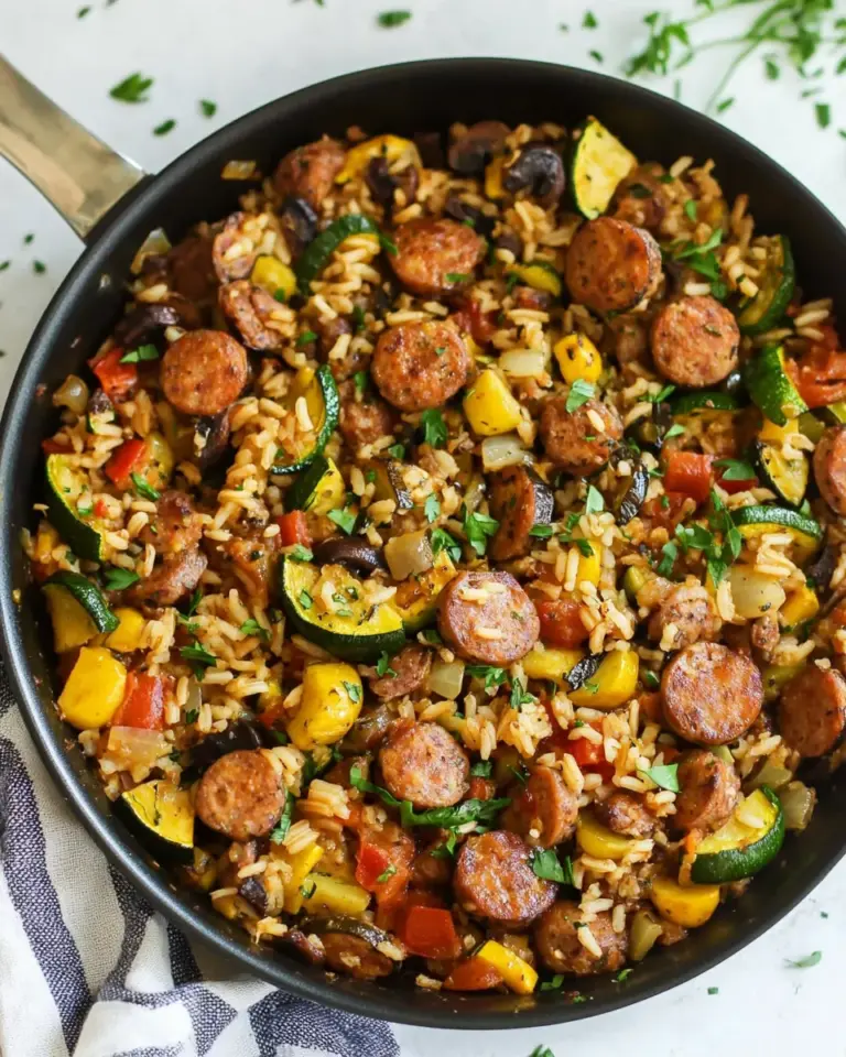 Homemade Sausage Zucchini and Brown Rice Skillet (One Pan) photo