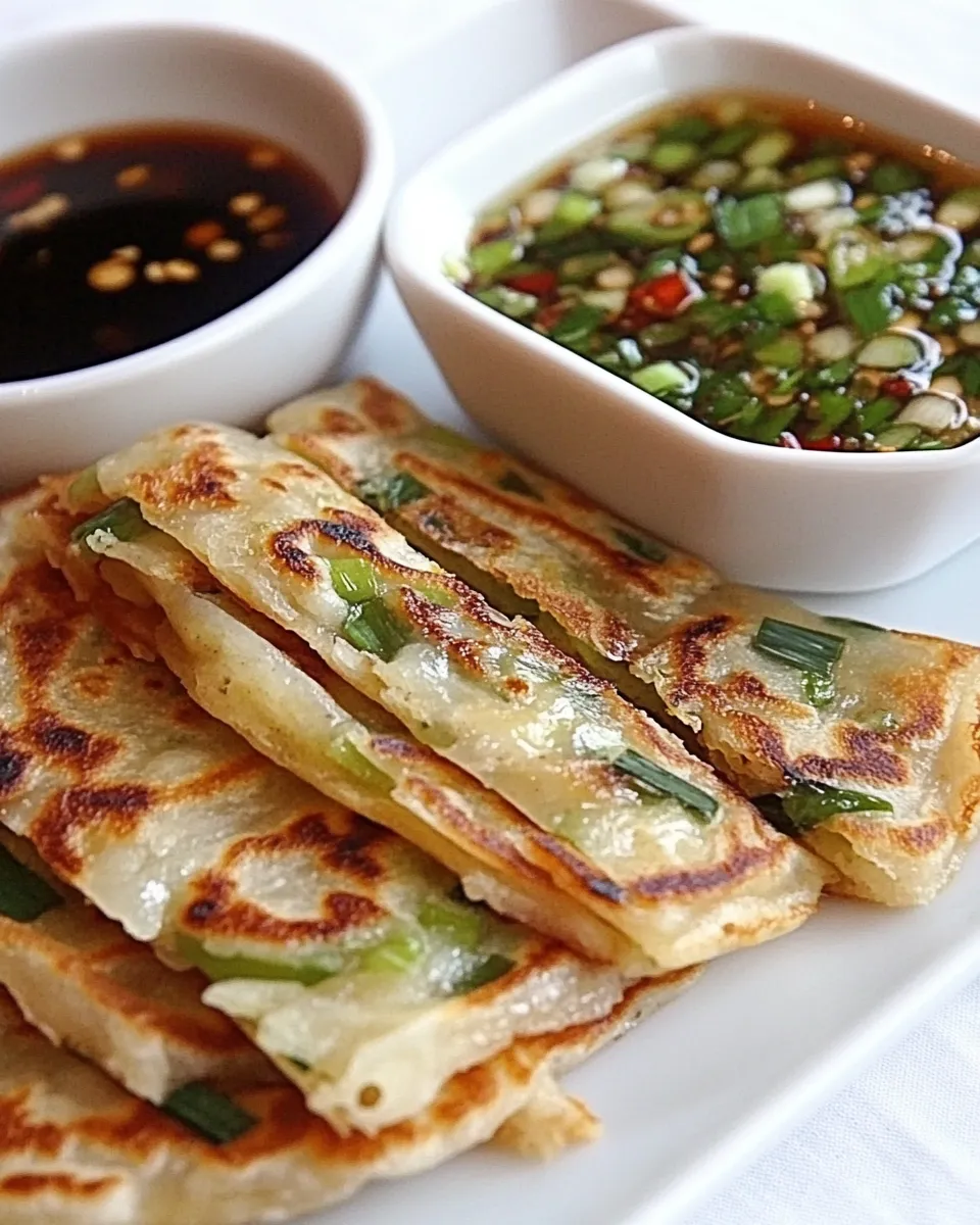 Classic Scallion Pancakes with Ginger Dipping Sauce dish photo