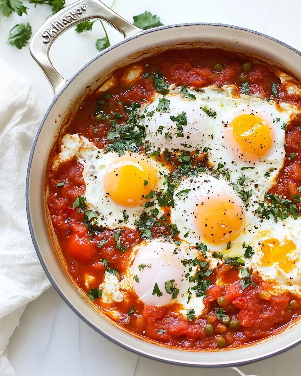 Homemade Shakshouka (Poached Eggs in Spicy Tomato Sauce) recipe photo