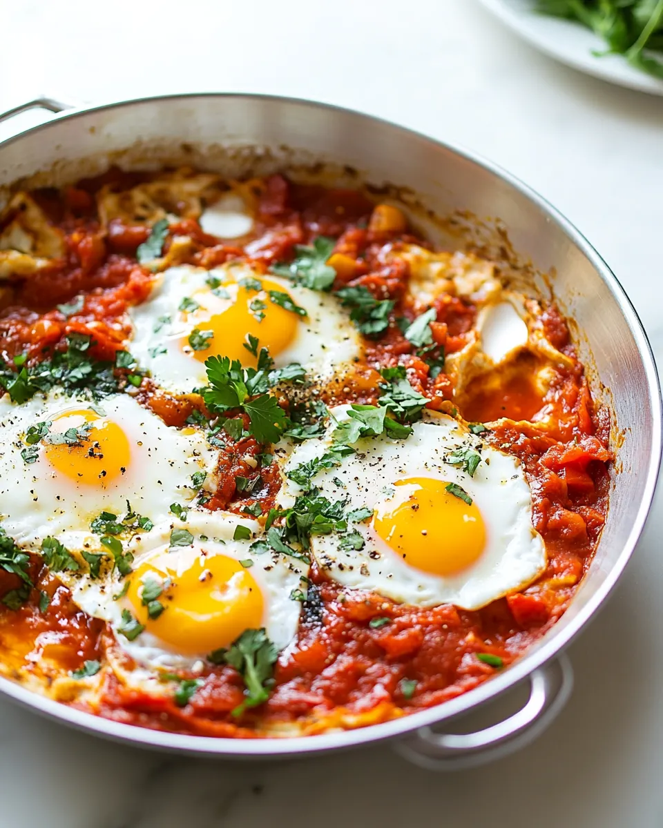 Delicious Shakshouka (Poached Eggs in Spicy Tomato Sauce) image