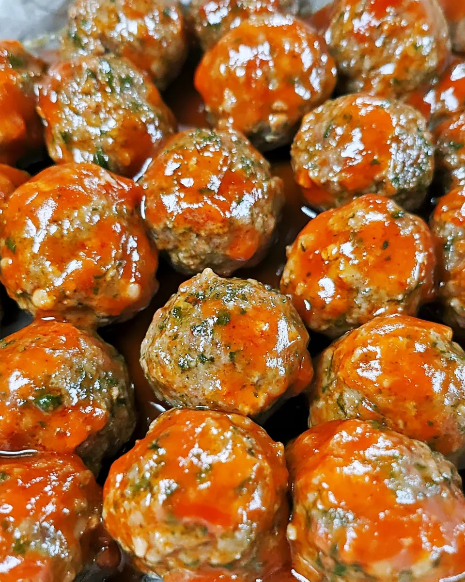 Easy Sheet Pan Party Meatballs food shot