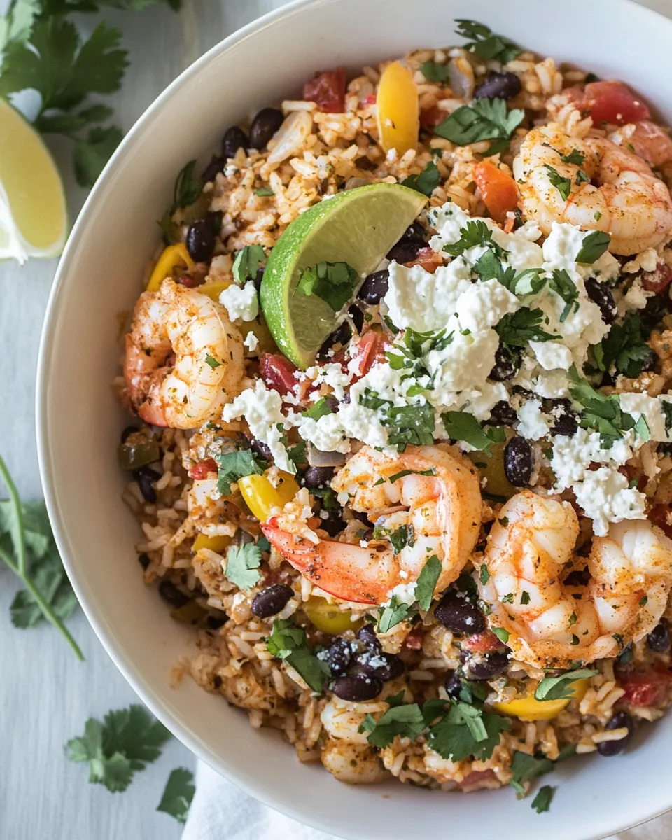 Classic Shrimp and Rice Recipe with Black Beans dish photo