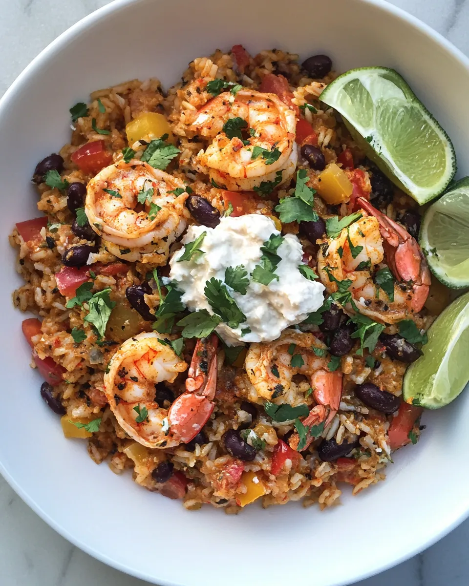 Delicious Shrimp and Rice Recipe with Black Beans recipe image