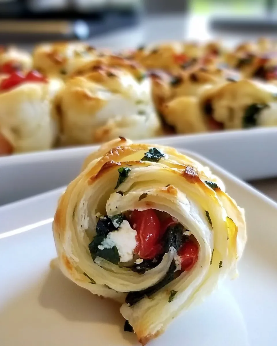 Delicious Simple Greek Pinwheels plate image