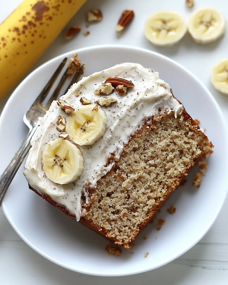 Homemade Skinny Banana Cake with Maple Frosting recipe photo