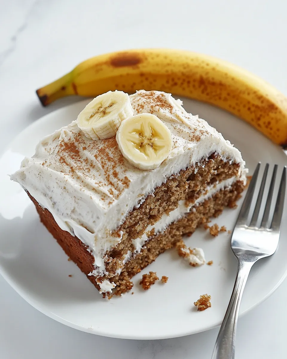 Delicious Skinny Banana Cake with Maple Frosting image