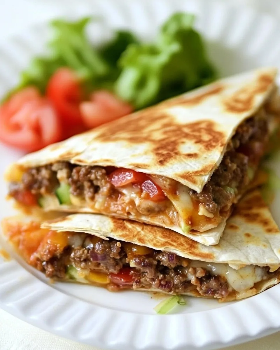 Easy Skinny Buffalo Burger Quesadilla recipe photo