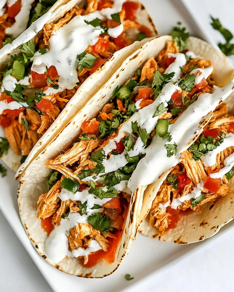 Homemade Slow Cooker Ranch Chicken Tacos photo