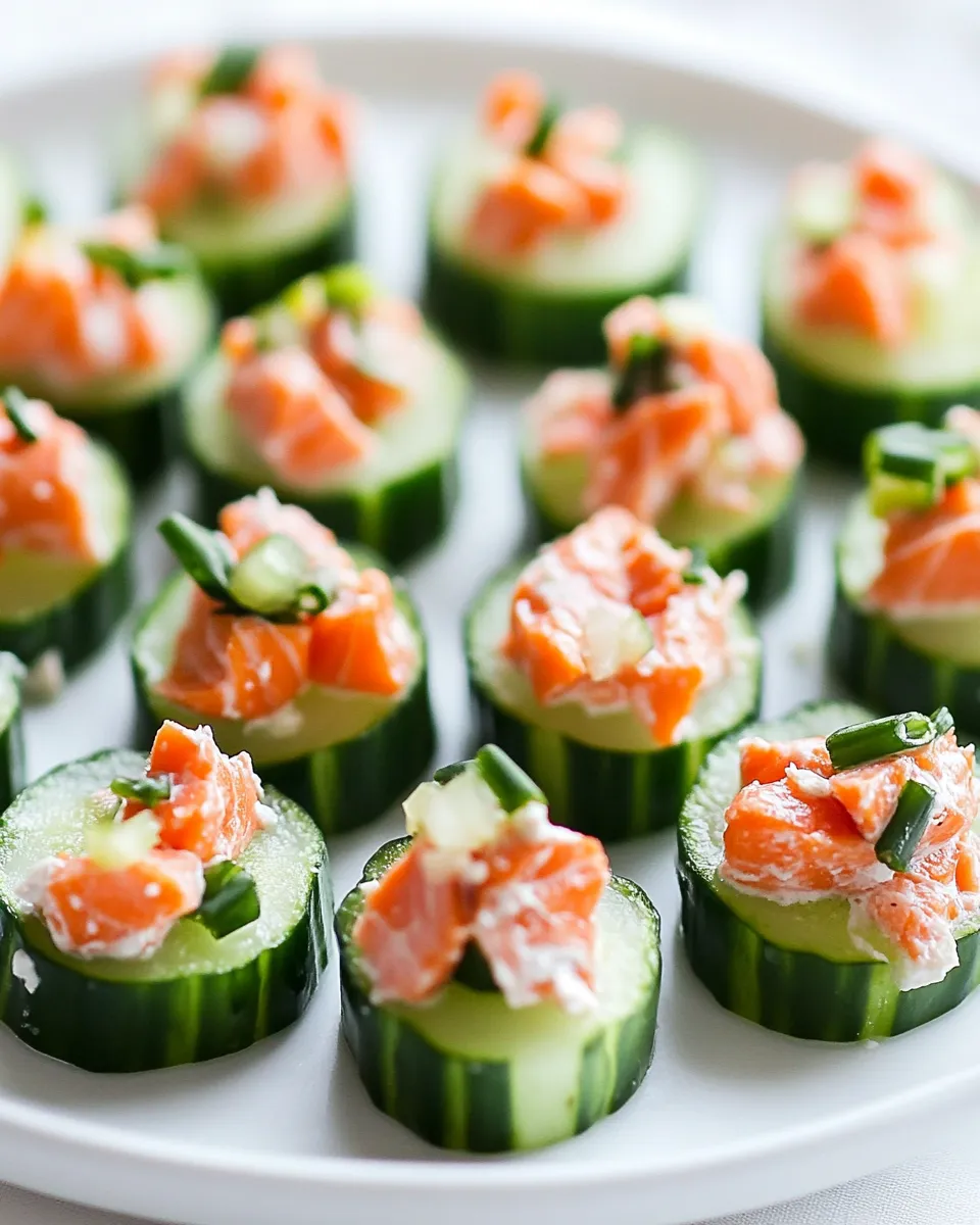 Homemade Smoked Salmon Cucumber Bites recipe photo