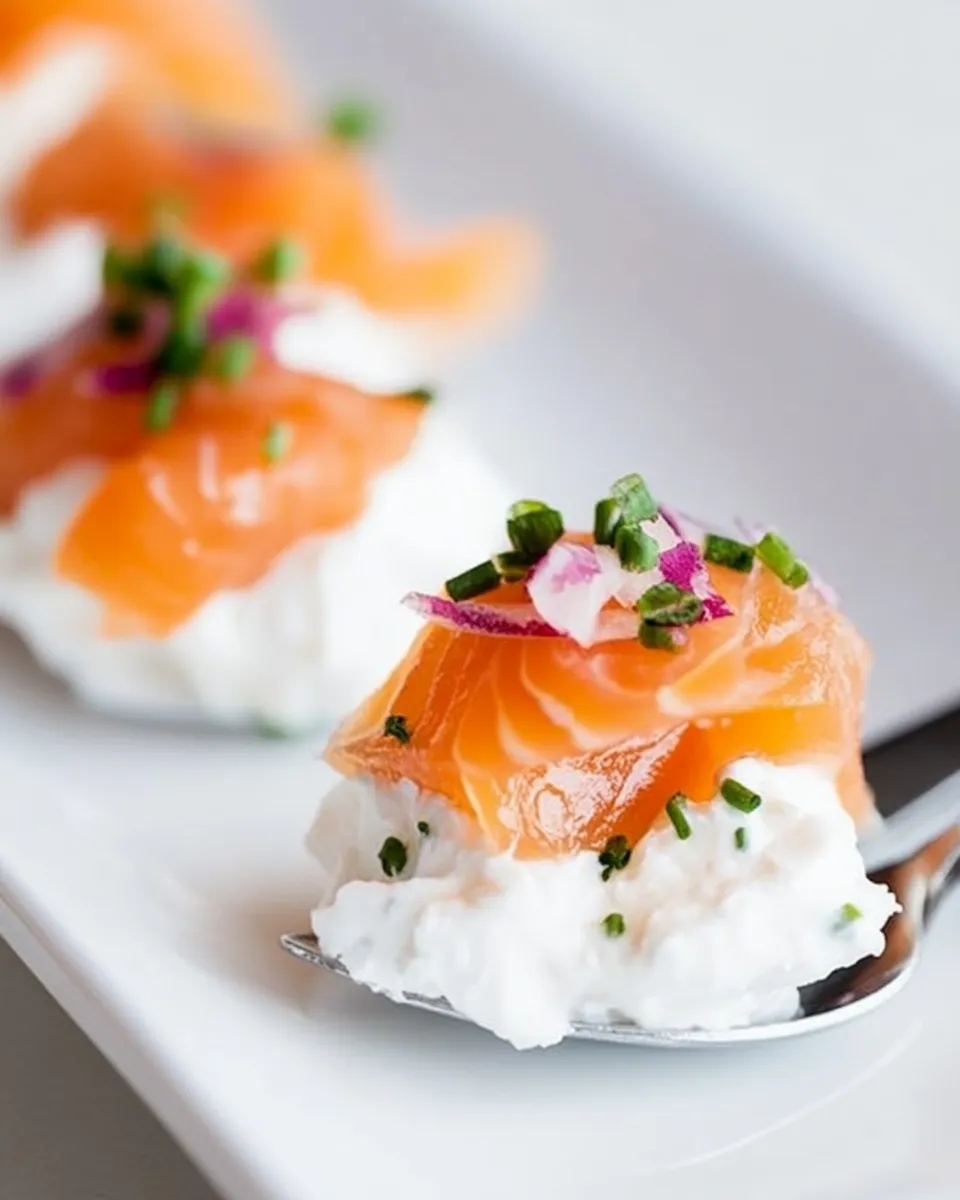 Easy Smoked Salmon and Cream Cheese Spoons recipe photo