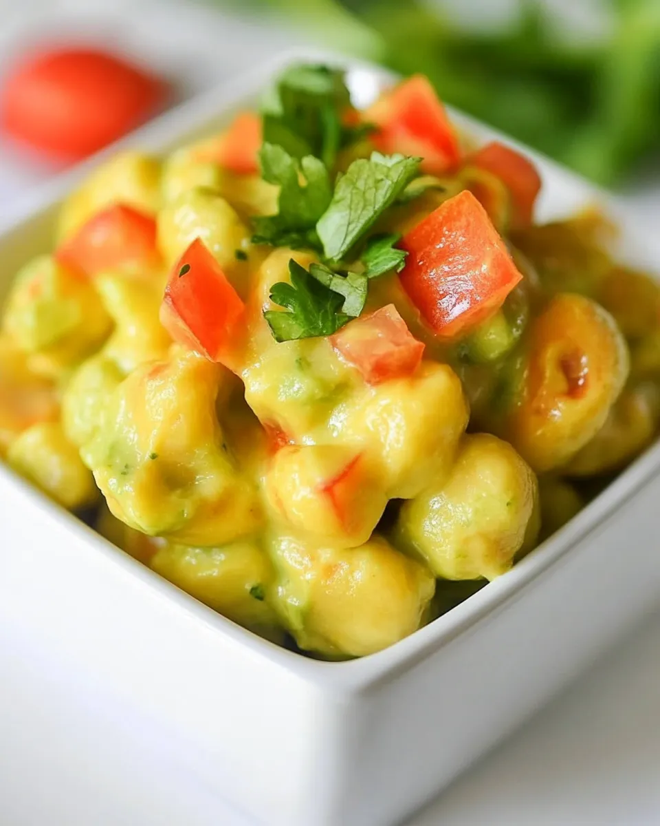 Easy Smoky Avocado Shells and Cheese food shot