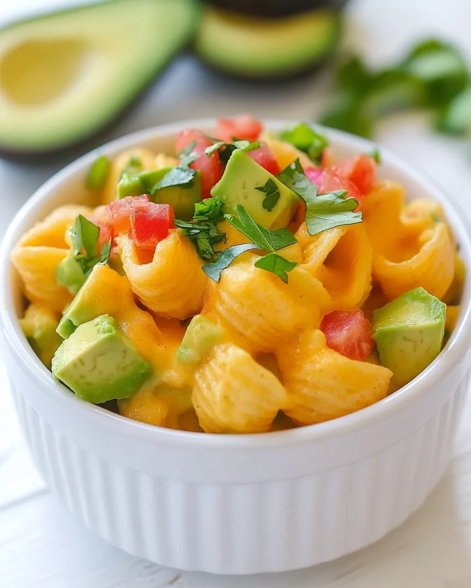 Delicious Smoky Avocado Shells and Cheese plate image