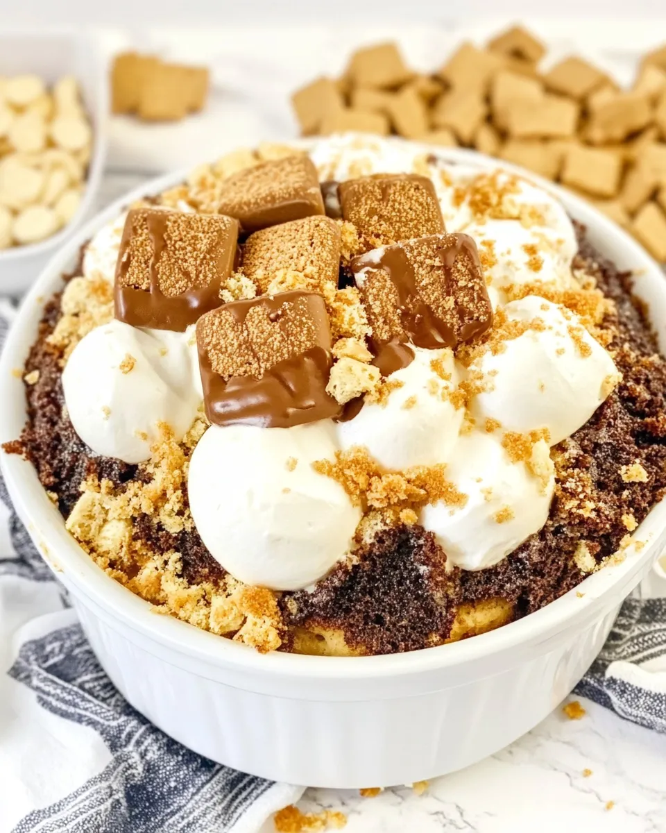 Delicious Smores Dump Cake shot