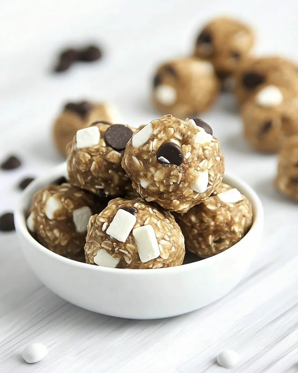 Easy Smores Energy Bites food shot