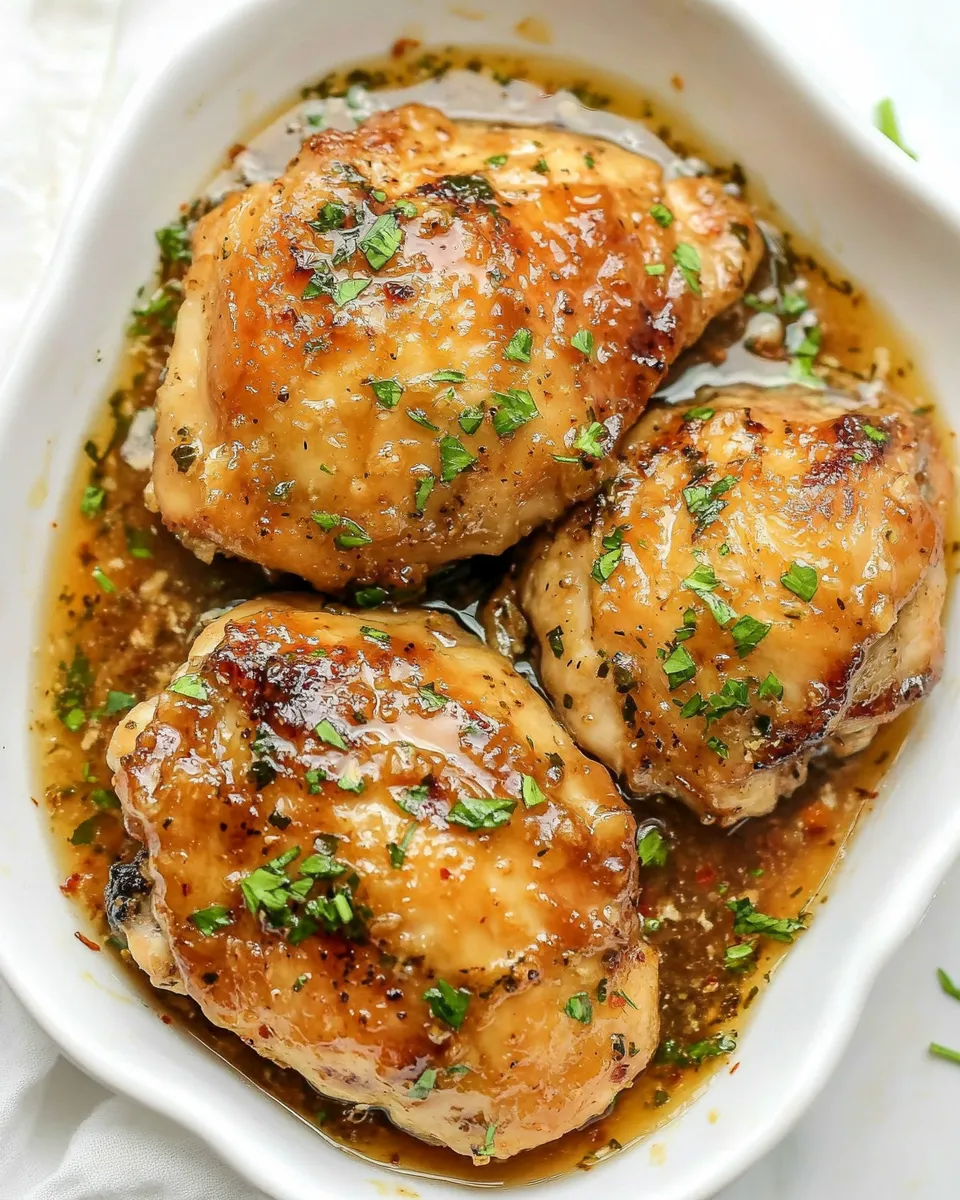 Delicious Spicy Honey Garlic Chicken Thighs plate image