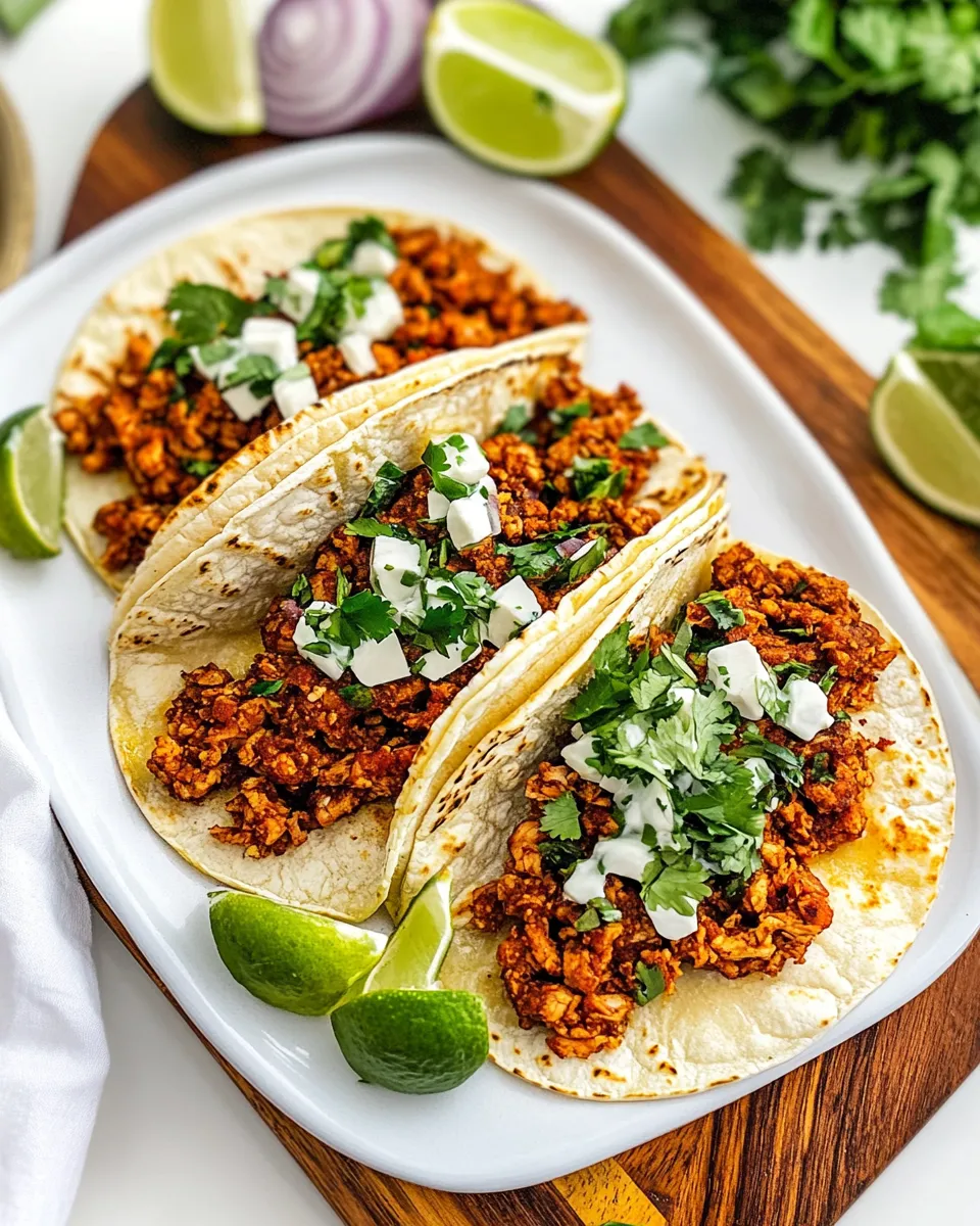 Delicious Spicy Turkey Tacos food shot