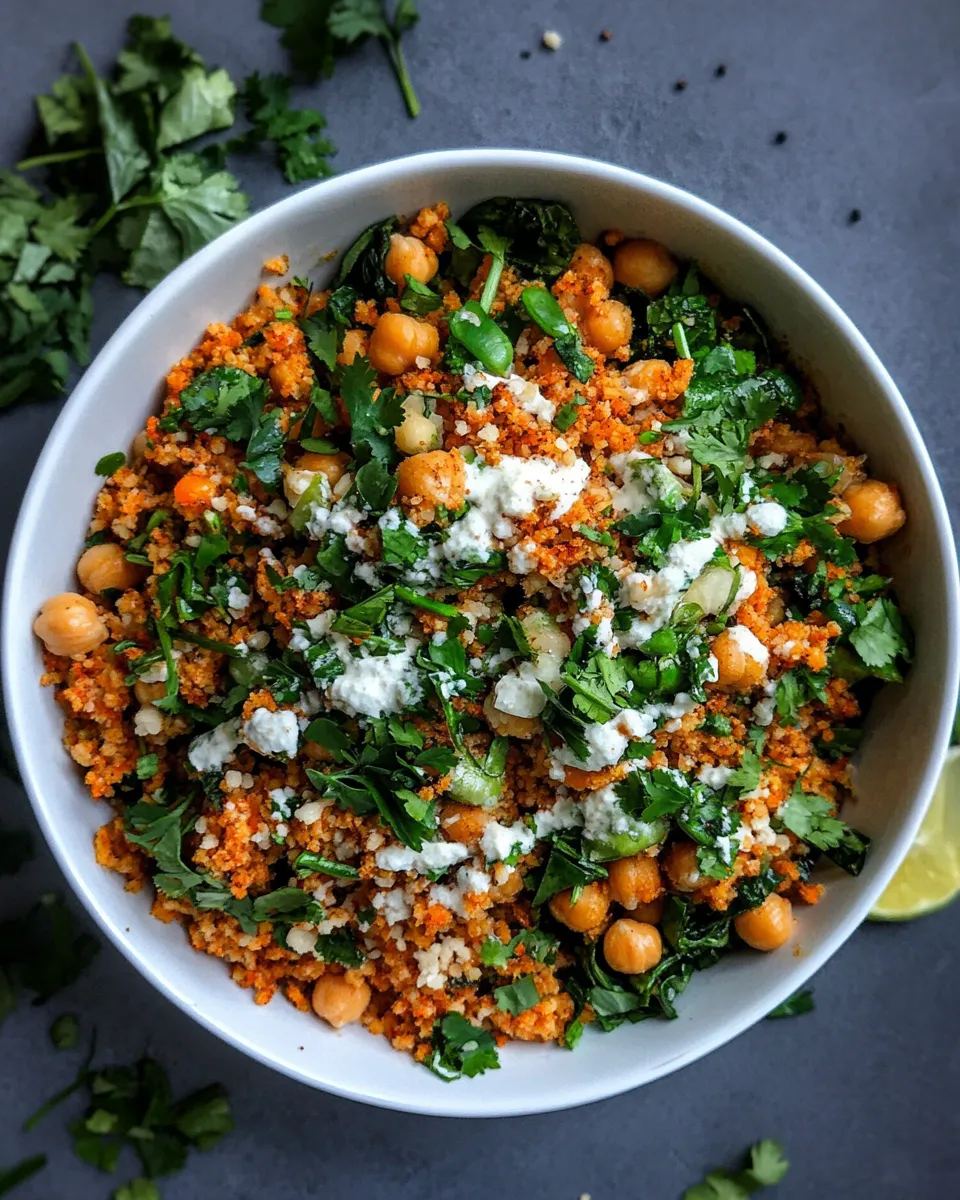 Easy Spicy Vegan Chickpea Moroccan Couscous dish photo