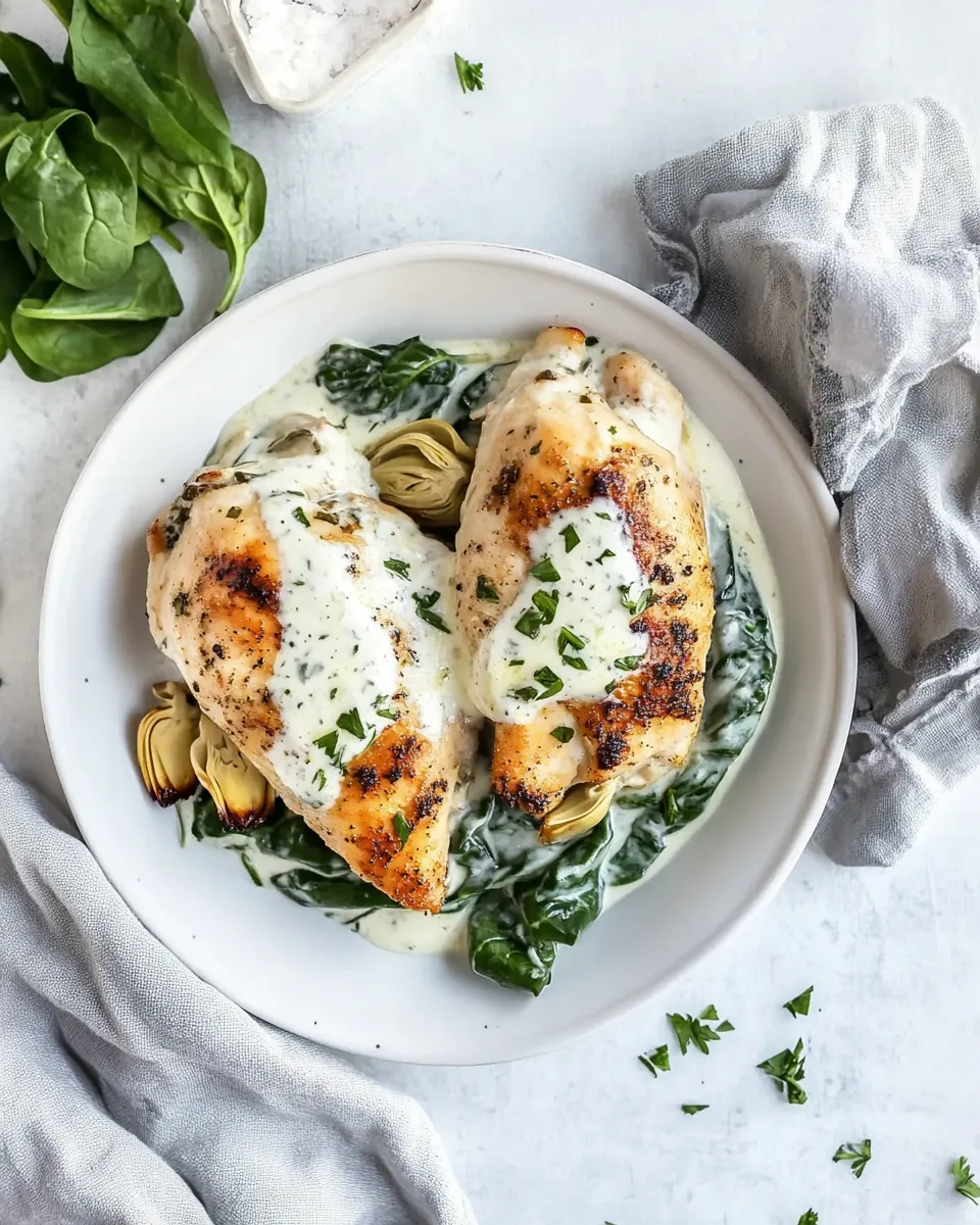 Delicious Spinach-Artichoke-Greek Yogurt Chicken photo