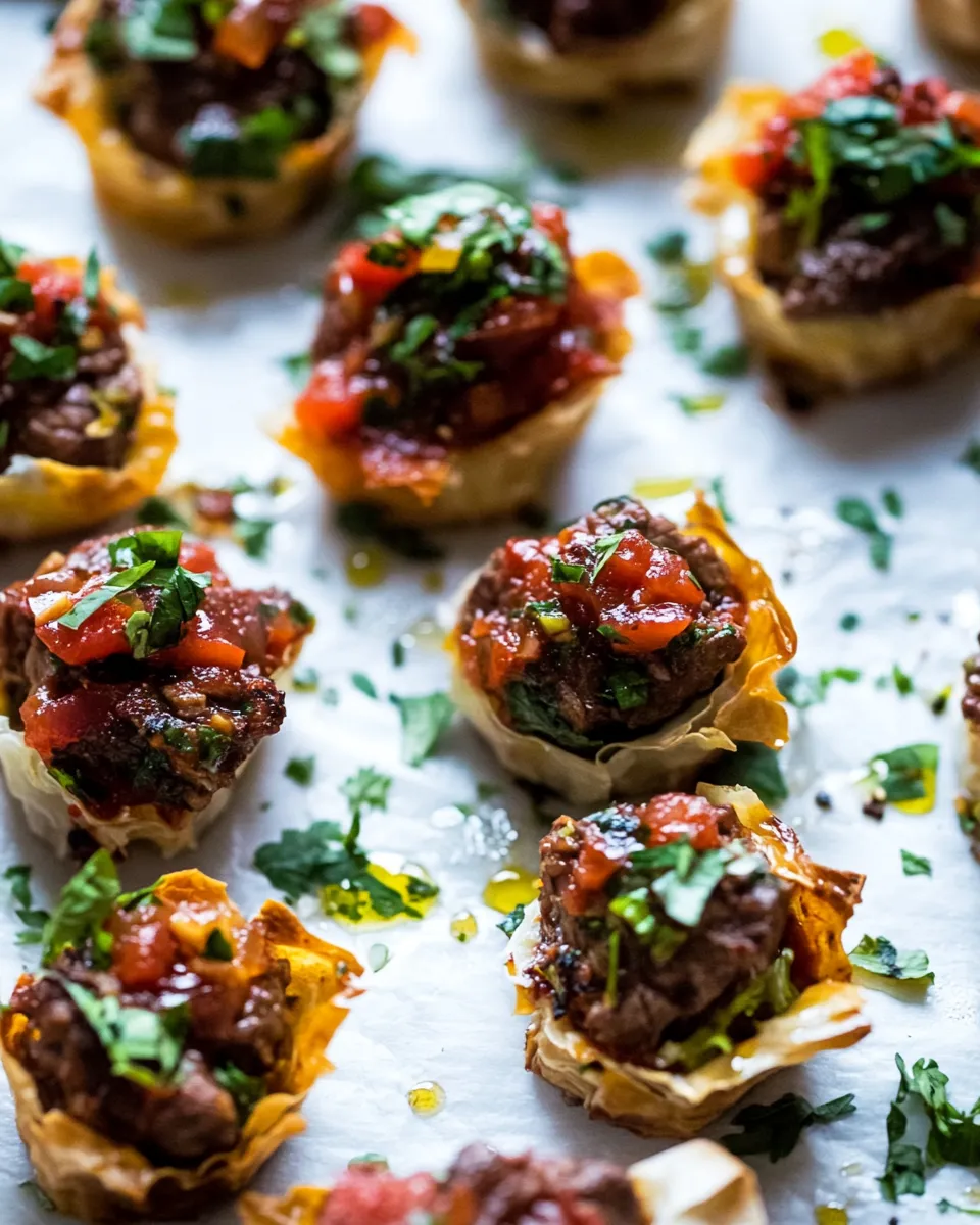 Quick Steak Fajita Phyllo Bites food shot