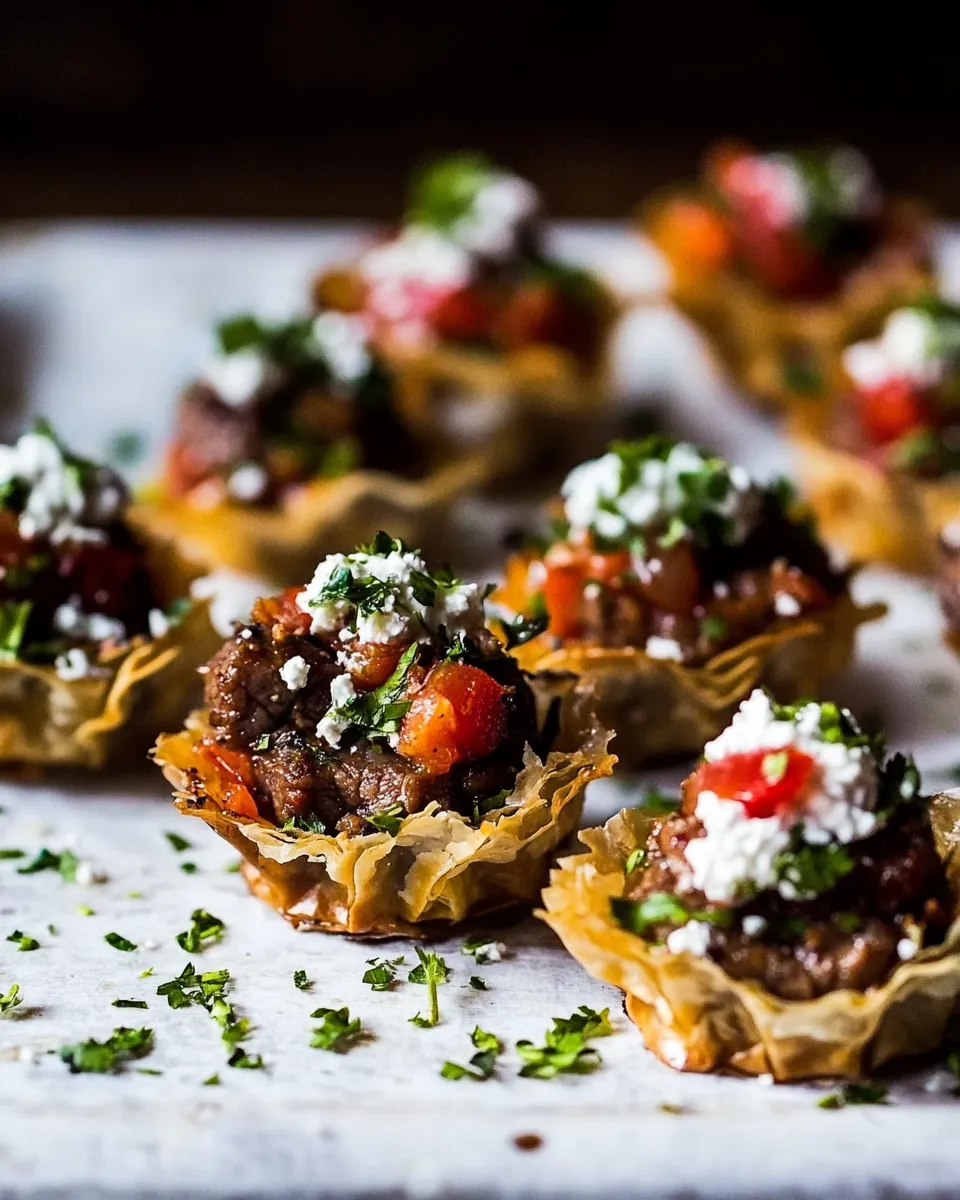 Homemade Steak Fajita Phyllo Bites recipe image