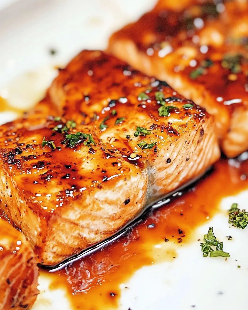 Classic Steamed Salmon with Sweet Ginger Soy Glaze food shot