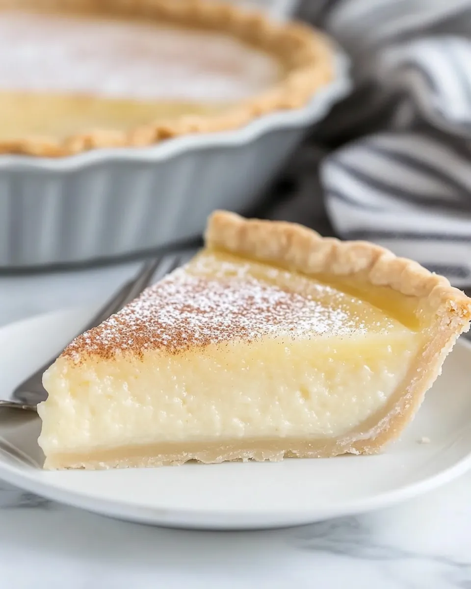 Delicious Sugar Cream Pie Recipe food shot