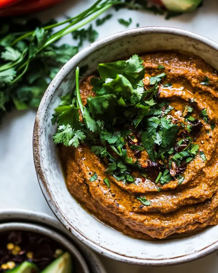 Homemade Sun-Dried Tomato Muhammara (Roasted Red Pepper Spread). recipe photo