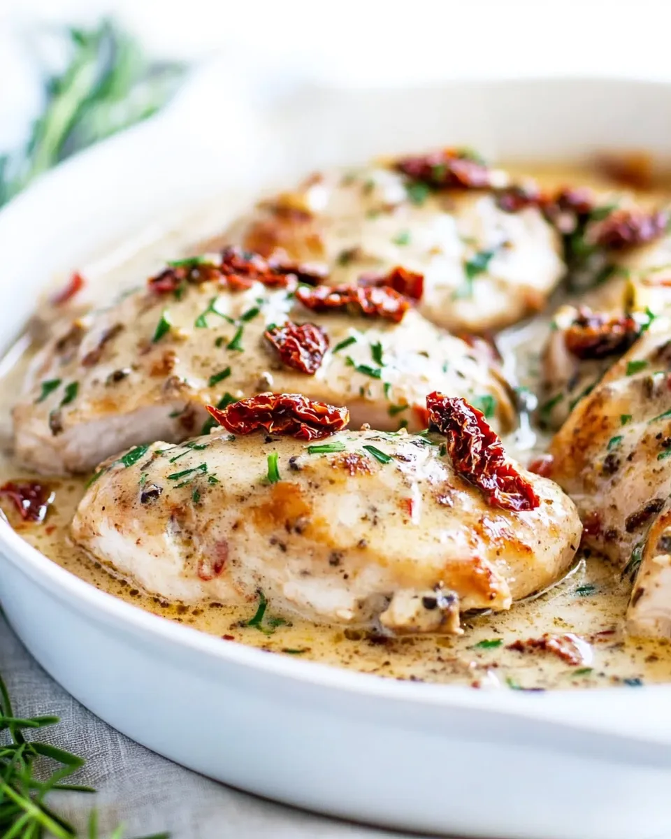Healthy Sun Dried Tomato Chicken plate image