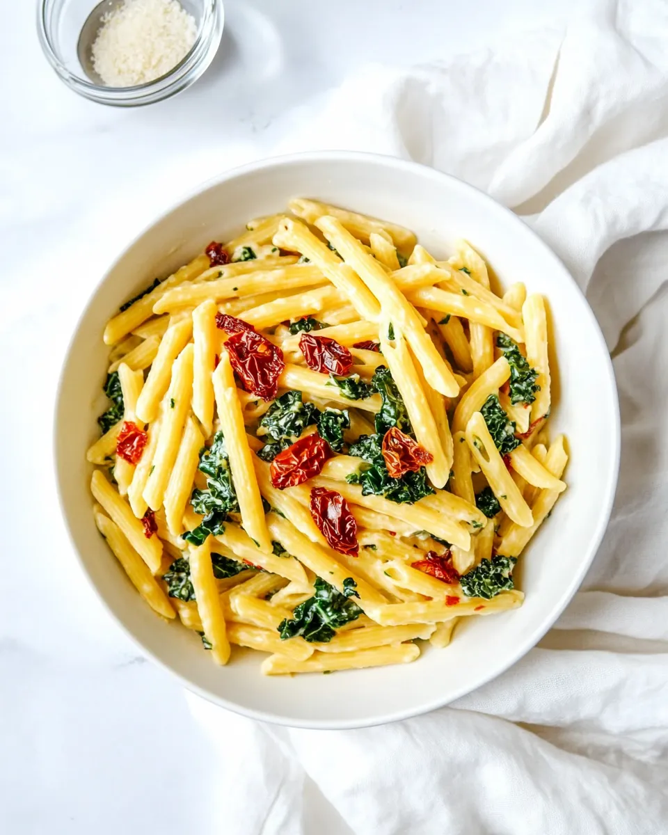 Homemade Sun dried Tomato and Kale Pasta recipe photo