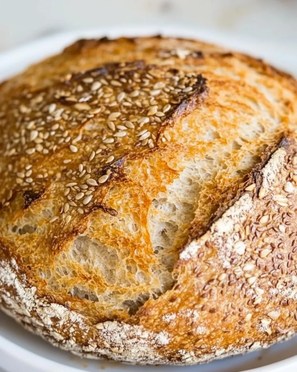 Delicious Sunflower and Flax Seeds Whole Wheat Cast Iron Bread plate image