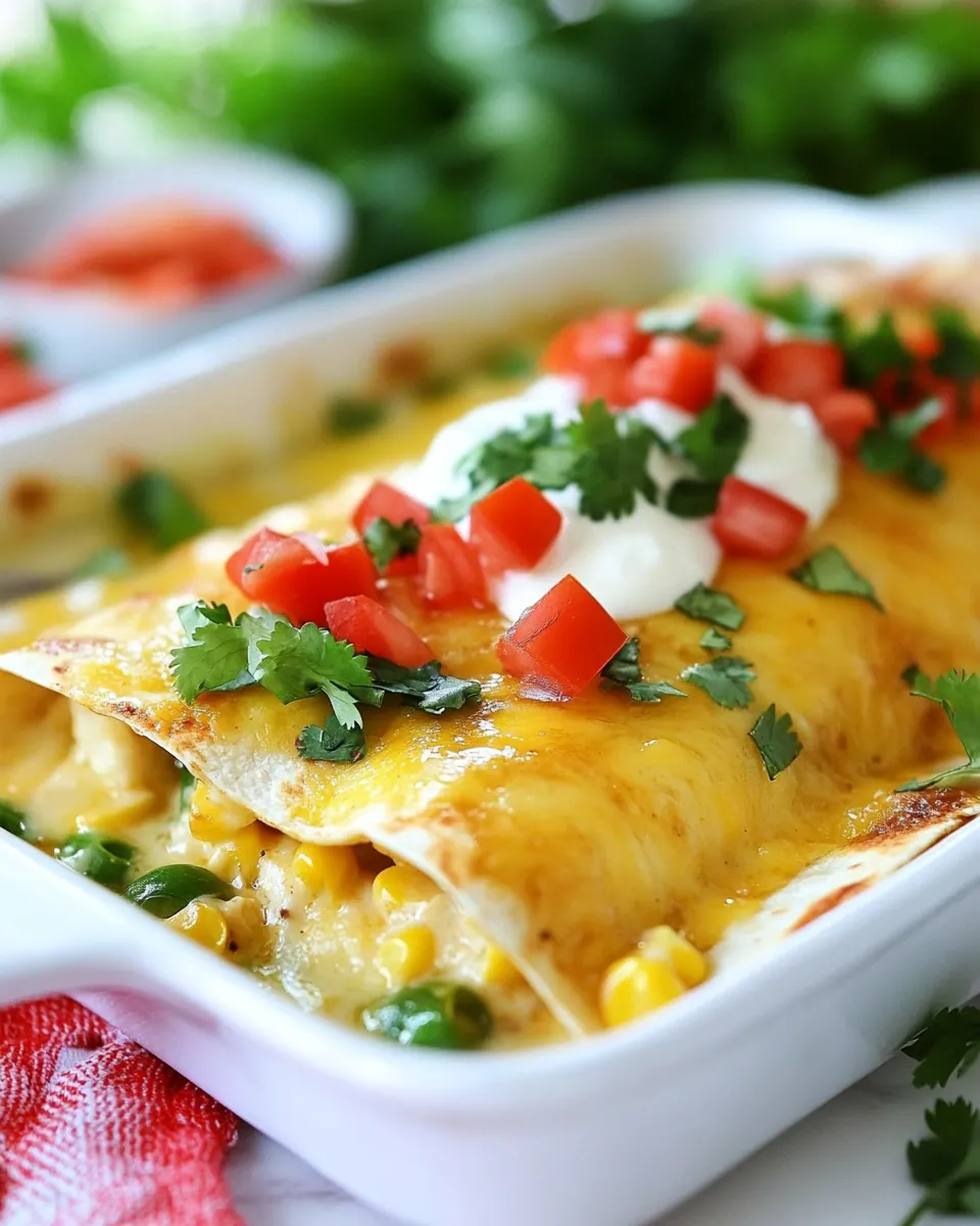 Classic Sweet Corn and Chicken Enchiladas dish photo