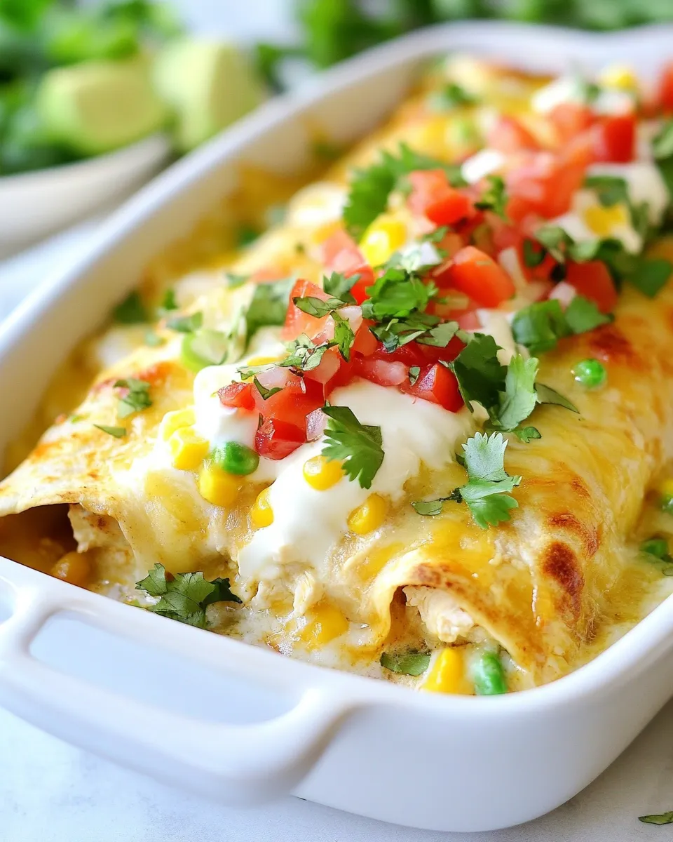 Easy Sweet Corn and Chicken Enchiladas food shot