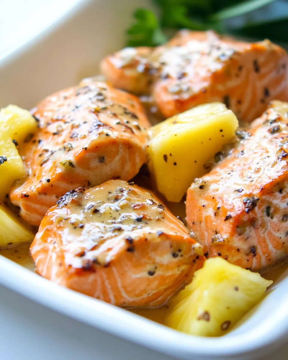 Easy Sweet and Sour Salmon With Pineapple food shot