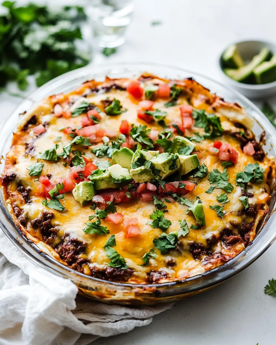 Delicious Taco Pie food shot