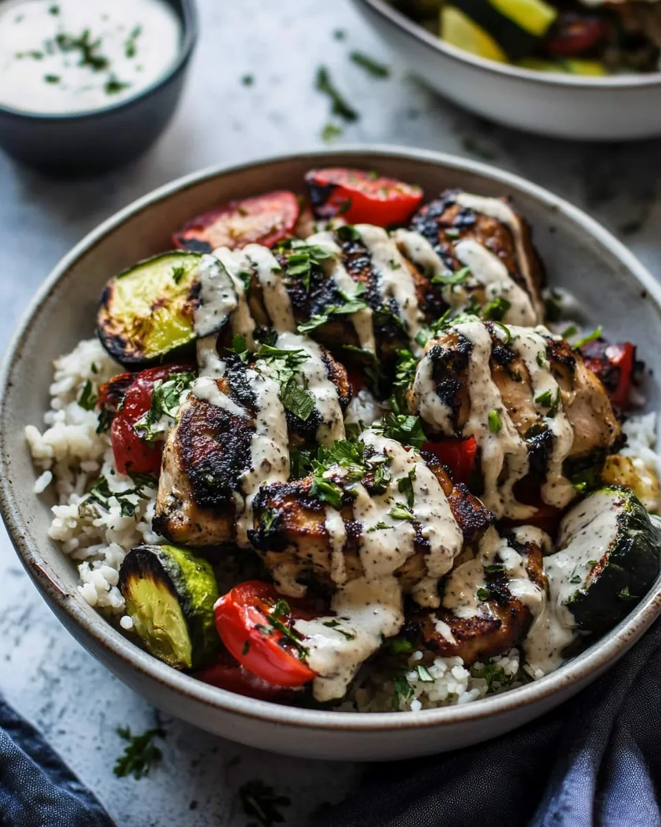 Easy Tahini Chicken Bowls food shot
