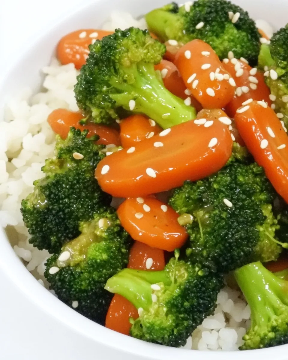 Easy Teriyaki Broccoli and Carrots (Easy!) food shot